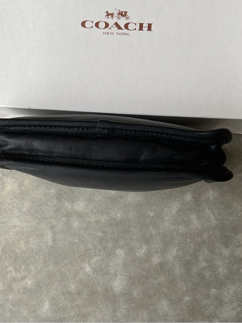 Vintage Coach Black Leather Chunky Cosmetic Bag - Picture 8 of 16